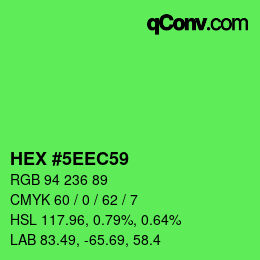 Color code: HEX #5EEC59 | qconv.com