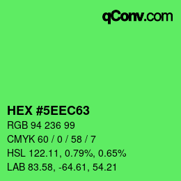 Color code: HEX #5EEC63 | qconv.com