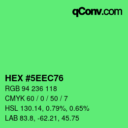 Color code: HEX #5EEC76 | qconv.com
