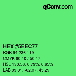 Color code: HEX #5EEC77 | qconv.com