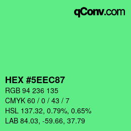 Color code: HEX #5EEC87 | qconv.com
