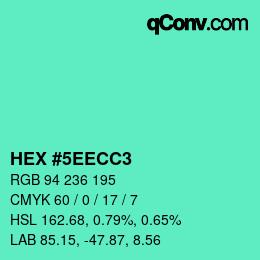 Color code: HEX #5EECC3 | qconv.com