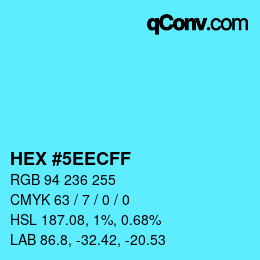 Color code: HEX #5EECFF | qconv.com