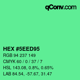 Código de color: HEX #5EED95 | qconv.com