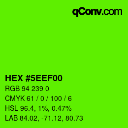 Color code: HEX #5EEF00 | qconv.com