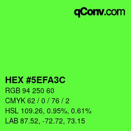 Color code: HEX #5EFA3C | qconv.com