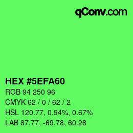 Color code: HEX #5EFA60 | qconv.com