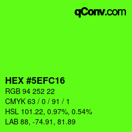 Color code: HEX #5EFC16 | qconv.com
