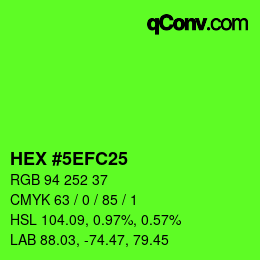 カラーコード: HEX #5EFC25 | qconv.com