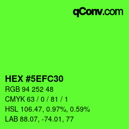 Color code: HEX #5EFC30 | qconv.com