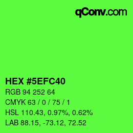 Color code: HEX #5EFC40 | qconv.com