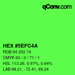 Código de color: HEX #5EFC4A | qconv.com