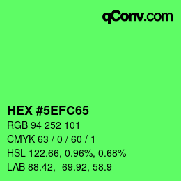 Color code: HEX #5EFC65 | qconv.com