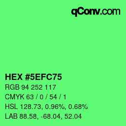 Color code: HEX #5EFC75 | qconv.com
