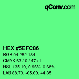 Color code: HEX #5EFC86 | qconv.com