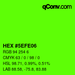 Color code: HEX #5EFE06 | qconv.com