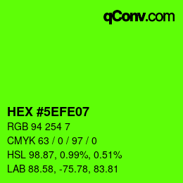 Código de color: HEX #5EFE07 | qconv.com