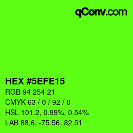 Color code: HEX #5EFE15 | qconv.com