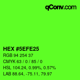 カラーコード: HEX #5EFE25 | qconv.com