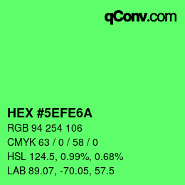 カラーコード: HEX #5EFE6A | qconv.com