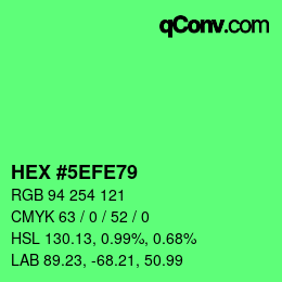 Color code: HEX #5EFE79 | qconv.com