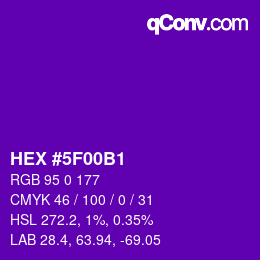 カラーコード: HEX #5F00B1 | qconv.com
