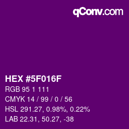 Color code: HEX #5F016F | qconv.com