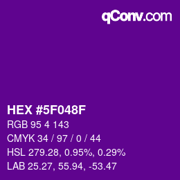 Color code: HEX #5F048F | qconv.com