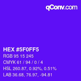 Color code: HEX #5F0FF5 | qconv.com