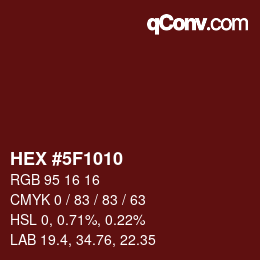 カラーコード: HEX #5F1010 | qconv.com