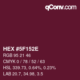 Color code: HEX #5F152E | qconv.com