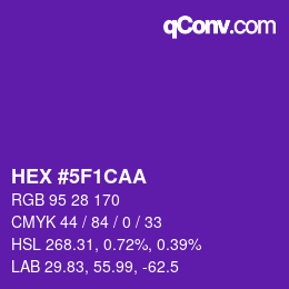Color code: HEX #5F1CAA | qconv.com