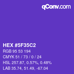 Color code: HEX #5F35C2 | qconv.com