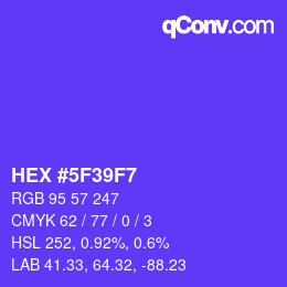Color code: HEX #5F39F7 | qconv.com