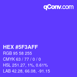 Color code: HEX #5F3AFF | qconv.com