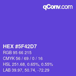 Color code: HEX #5F42D7 | qconv.com