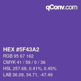 Color code: HEX #5F43A2 | qconv.com