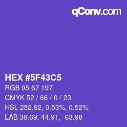 Farbcode: HEX #5F43C5 | qconv.com