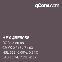 Código de color: HEX #5F5058 | qconv.com
