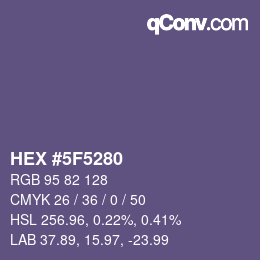 颜色代码: HEX #5F5280 | qconv.com