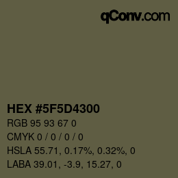 Color code: HEX #5F5D4300 | qconv.com