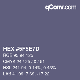 Color code: HEX #5F5E7D | qconv.com