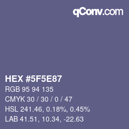 Color code: HEX #5F5E87 | qconv.com