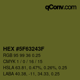 カラーコード: HEX #5F63243F | qconv.com