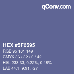 颜色代码: HEX #5F6595 | qconv.com
