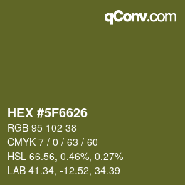 Color code: HEX #5F6626 | qconv.com