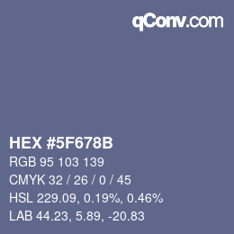 Color code: HEX #5F678B | qconv.com