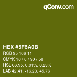 Color code: HEX #5F6A0B | qconv.com