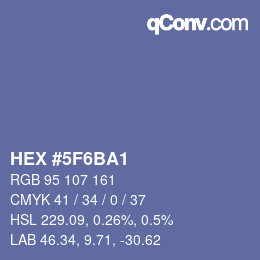 Farbcode: HEX #5F6BA1 | qconv.com