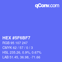 颜色代码: HEX #5F6BF7 | qconv.com
